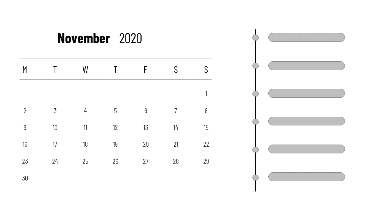 powerpoint calendar slide-nevember